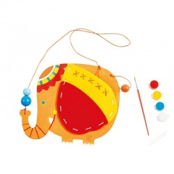 POCHETTE ELEFANTE kit artistico HAPE elephant pouch GIOCO ATTIVITA' da dipingere e cucire HAND CRAFT età 4+