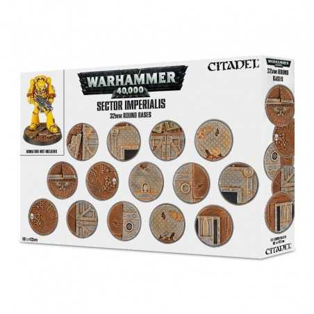 SECTOR IMPERIALIS round bases 32 mm - 60 basette tonde Citadel Warhammer 40.000