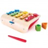 XILOFONO con scelta delle FORME musicale HAPE gioco in legno e metallo 7 PEZZI bebè E0334 da 12 mesi +
