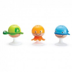 SET SONAGLI SEMPRE IN PIEDI stay-put rattle set HAPE gioco in legno e plastica VENTOSE bebè E0330 da 0 mesi +