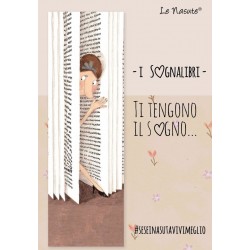 SOGNALIBRO segnalibro LE NASUTE ti tengono il sogno MARRONE lina SESEINASUTAVIVIMEGLIO