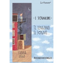 SOGNALIBRO segnalibro LE NASUTE ti tengono il sogno AZZURRO lina STASERA LEGGO