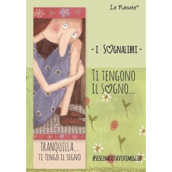 SOGNALIBRO segnalibro LE NASUTE ti tengono il sogno VERDE lina TRANQUILLA TI TENGO IL SEGNO