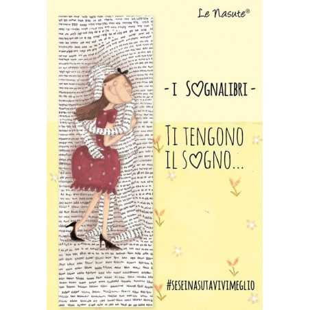 SOGNALIBRO segnalibro LE NASUTE ti tengono il sogno GIALLO lina SE SEI NASUTA VIVI MEGLIO