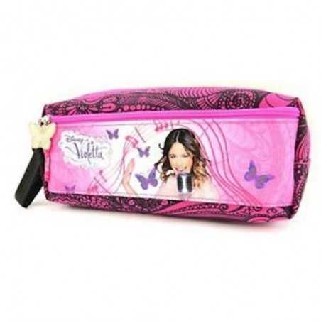 ASTUCCIO viola VIOLETTA derform DOPPIA TASCA manico DISNEY pencil case GLITTER