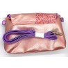 TRACOLLINA pochette BORSA TRACOLLA rosa VIOLETTA neceser REGOLABILE staccabile DISNEY bottone