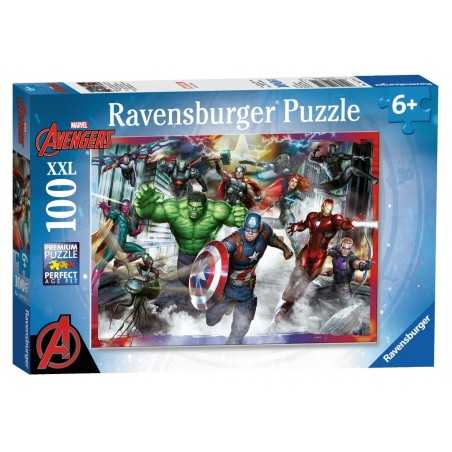 PUZZLE 100 PEZZI Ravensburger THE AVENGERS supereroi XXL Marvel 49 X 36 CM età 6+