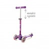 MONOPATTINO Mini Micro DELUXE mono pattino VIOLA originale 3 RUOTE TRASPARENTI età 2+