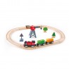 CARGO DELIVERY LOOP pista treno con gru e set locomotiva a batteria HAPE trenini in legno E3731 età 3+