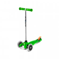 MONOPATTINO Mini Micro LED mono pattino 3 RUOTE originale VERDE le ruote si illuminano 2+