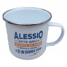 TAZZA mug ALESSIO in metallo NOMI smaltata BIANCA h&h IDEA REGALO