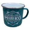 TAZZA mug MIRKO in metallo NOMI smaltata VERDE ACQUA h&h IDEA REGALO