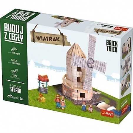 BUILD WITH BRICKS brick tricks MULINO A VENTO Trefl KIT MODELLISMO mattoni veri SET età 6+