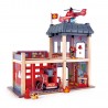 STAZIONE DEI POMPIERI caserma HAPE set IN LEGNO firemen E3023 vigili del fuoco 3+