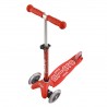 MONOPATTINO Mini Micro DELUXE ROSSO originale 3 RUOTE TRASPARENTI età 2+