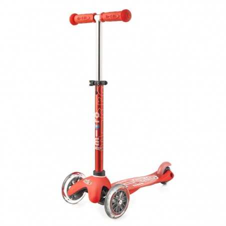 MONOPATTINO Mini Micro DELUXE ROSSO originale 3 RUOTE TRASPARENTI età 2+