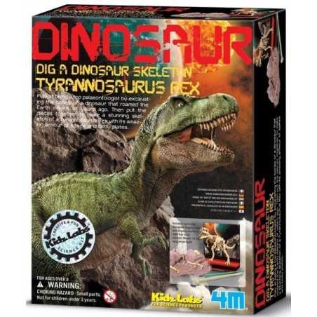 SCAVA UN FOSSILE tirannosaurus rex T REX kit set 4M scheletro di dinosauro KIDZ LABS età 8+