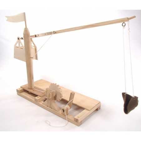 TRABUCCO busy bee LEONARDO DAVINCI in legno FUNZIONANTE da costruire TREBUCHET età 12+