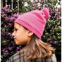 CUFFIA imparare a fare la maglia DIY cappellino SET kit artistico ROSA fucsia CAPPELLO età 8+ APUNT - 1