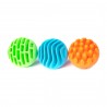 3 PALLINE SENSORIALI 100% silicone di grado alimentare SONORO tattile FAT BRAIN TOY CO grip 6 TEXTURE età 6 mesi + FAT BRAIN TOY