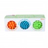 3 PALLINE SENSORIALI 100% silicone di grado alimentare SONORO tattile FAT BRAIN TOY CO grip 6 TEXTURE età 6 mesi + FAT BRAIN TOY