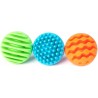 3 PALLINE SENSORIALI 100% silicone di grado alimentare SONORO tattile FAT BRAIN TOY CO grip 6 TEXTURE età 6 mesi + FAT BRAIN TOY