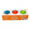 3 PALLINE SENSORIALI 100% silicone di grado alimentare SONORO tattile FAT BRAIN TOY CO grip 6 TEXTURE età 6 mesi + FAT BRAIN TOY