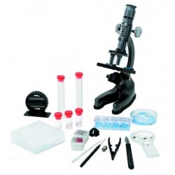 MICROSCOPIO ZOOM in metallo VALIGETTA con strumenti 100X - 1200X my first EDU-TOYS proiettore SET età 8+ SeleGiochi - 1