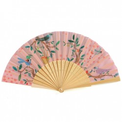 VENTAGLIO eventail GIARDINO FIORITO in legno DJECO carta ACCESSORI d'estate ROSA età 4+ Djeco - 1