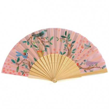 VENTAGLIO eventail GIARDINO FIORITO in legno DJECO carta ACCESSORI d'estate ROSA età 4+ Djeco - 1