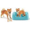 MAMMA E CUCCIOLO DI SHIBA INU animali in resina SCHLEICH miniature 42479 Farm World CANI età 3+ Schleich - 1