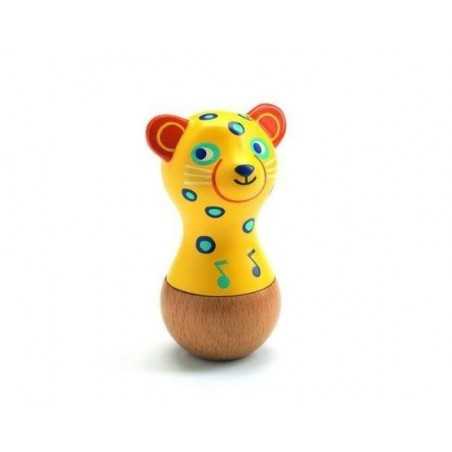 MARACAS JAGUAR ANIMAMBO giaguaro IN LEGNO E PLASTICA sonaglio DJECO gioco DJ06021 età 12 mesi + Djeco - 1
