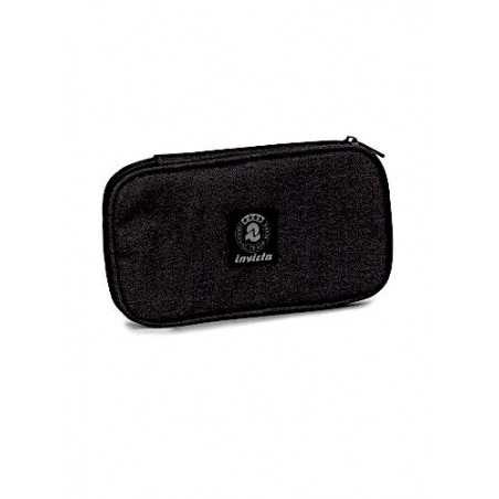FLAT PENCIL BAG invicta PORTAPENNE con zip ASTUCCIO office NERO accessori elettronici ASTUCCIO Invicta - 1