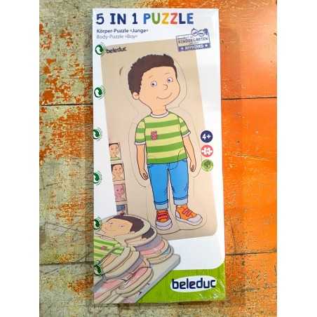 PUZZLE IN LEGNO 5 livelli CORPO UMANO età 4+ BAMBINO Beleduc Beleduc - 1