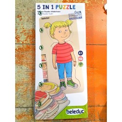 PUZZLE IN LEGNO 5 livelli CORPO UMANO età 4+ BAMBINA Beleduc Beleduc - 1