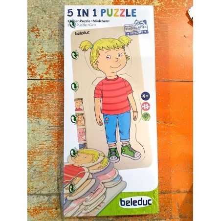 PUZZLE IN LEGNO 5 livelli CORPO UMANO età 4+ BAMBINA Beleduc Beleduc - 1