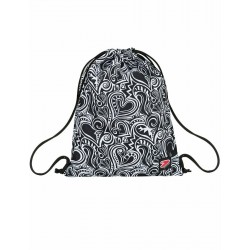 SOFT BACKPACK zaino MAZE GIRL coulisse SACCA seven BIANCO E NERO chiusura a strozzo FANTASIA SEVEN - 1