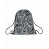 SOFT BACKPACK zaino MAZE GIRL coulisse SACCA seven BIANCO E NERO chiusura a strozzo FANTASIA SEVEN - 1