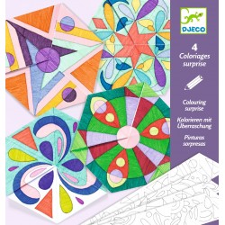 MANDALA E ROSONI DA COLORARE kit artistico COLOURING SURPRISE creativo DJECO 4 forme DJ09656 età 6+ Djeco - 2