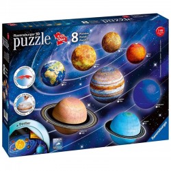 PUZZLE 3D DA 522 PEZZI ravensburger SISTEMA SOLARE 8 pianeti + POSTER planetario 7+