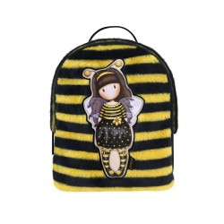 ZAINO H2 effetto peluche BEE LOVED giallo e nero GORJUSS backpack 978GJ01 con zip SANTORO Gorjuss - 1