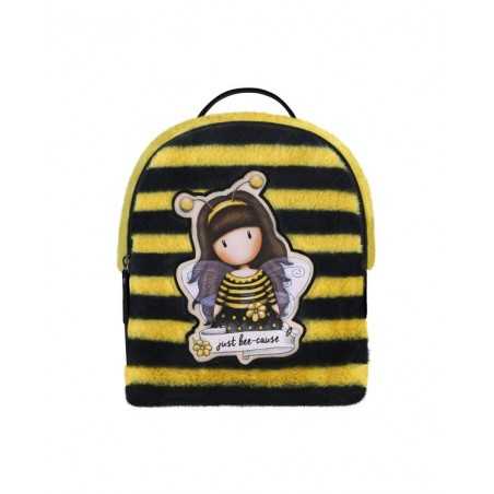 ZAINETTO H2 effetto peluche BEE LOVED giallo e nero GORJUSS mini backpack 979GJ01 con zip SANTORO Gorjuss - 1