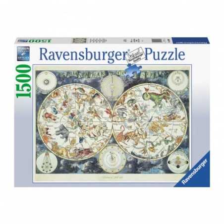 PUZZLE ravensburger MAPPA DEL MONDO DI ANIMALI FANTASTICI original quality 1500 PEZZI 80 x 60 cm Ravensburger - 1