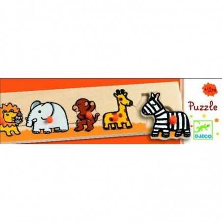 PUZZLE SAVA'N'CO in legno AD INCASTRO pomelli grandi DJECO animali della fattoria DJ01111 età 1+ Djeco - 1