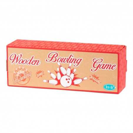 MINI BOWLING da scrivania WOODEN GAME retr-oh! IN LEGNO gioco PORTATILE età 5+