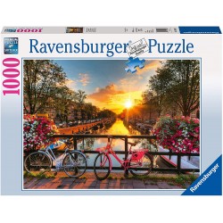 PUZZLE 1000 PEZZI BICICLETTE AD AMSTERDAM Ravensburger 19606 ORIGINALE softclick 70x50cm