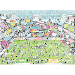 PUZZLE fabio vettori CALCIO STADIO made in italy 1080 PEZZI eco friendly 48,5 X 68,5 CM le formiche