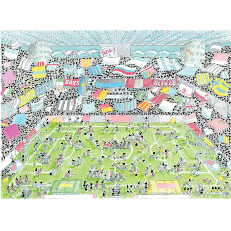 PUZZLE fabio vettori CALCIO STADIO made in italy 1080 PEZZI eco friendly 48,5 X 68,5 CM le formiche FABIO VETTORI - 1