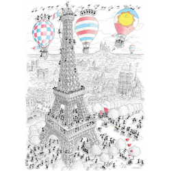 PUZZLE fabio vettori PARIGI made in italy 1080 PEZZI eco friendly 48,5 X 68,5 CM le formiche
