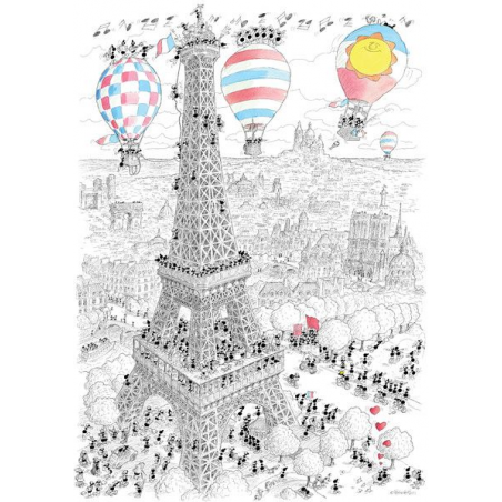 PUZZLE fabio vettori PARIGI made in italy 1080 PEZZI eco friendly 48,5 X 68,5 CM le formiche FABIO VETTORI - 1